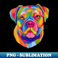 Pop Art Boxer Cute Paw Pet  Dog Lover - Elegant Sublimation PNG Download - Perfect for Creative Projects