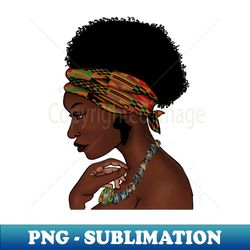 proud african woman with west african pattern - premium png sublimation file - unleash your creativity