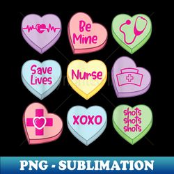 Funny Nurse Conversation Hearts Valentines Day Kid - Elegant Sublimation PNG Download - Defying the Norms