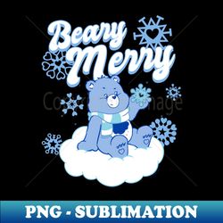 care bears christmas grumpy bear beary merry snowflake - trendy sublimation digital download - stunning sublimation graphics