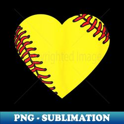 Softball Heart - Vintage Sublimation PNG Download - Unlock Vibrant Sublimation Designs