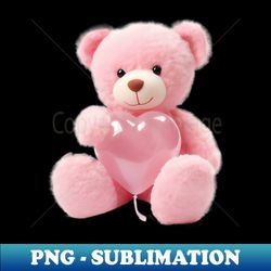 Cute Pink Teddy Bear with Heart - Creative Sublimation PNG Download - Defying the Norms