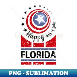 Happy 4th of July Florida  USA Independence Day Holiday - Elegant Sublimation PNG Download - Transform Your Sublimation Creations