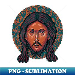 Icon of Christ 16bit - Pixel Art Action - Decorative Sublimation PNG File - Capture Imagination with Every Detail
