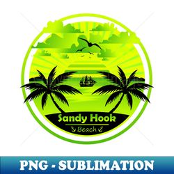 sandy hook beach palm trees sunset new jersey summer - premium png sublimation file - revolutionize your designs