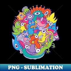 Funny monsters parade in doodle art style - Digital Sublimation Download File - Boost Your Success with this Inspirational PNG Download