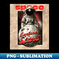 Space Explore - Vintage Sublimation PNG Download - Capture Imagination with Every Detail