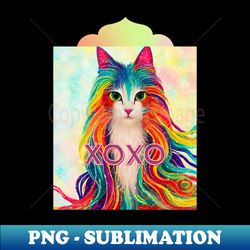 XOXO hugs and kisses long haired cat - High-Quality PNG Sublimation Download - Perfect for Sublimation Mastery