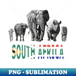 South Africa Wildlife Big Five for South Africa  Safari Fans - High-Resolution PNG Sublimation File - Revolutionize Your Designs