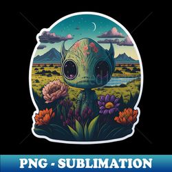 Alien Vibrant Flower Imaginative Watercolor Art - Premium PNG Sublimation File - Unlock Vibrant Sublimation Designs