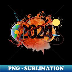 Hello 2024 Happy New Year - Elegant Sublimation PNG Download - Perfect for Sublimation Mastery