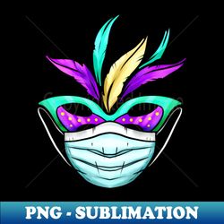 Green And Purple Masked Mask For Mardi Gras - Instant Sublimation Digital Download - Create with Confidence
