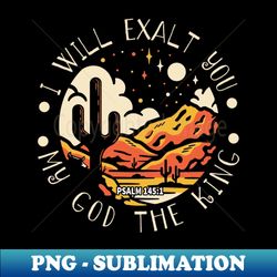 I will exalt you my God the King Bull Skull Country Feather - Professional Sublimation Digital Download - Instantly Transform Your Sublimation Projects