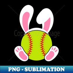 softball easter bunny with rabbit ears bunny feet - professional sublimation digital download - vibrant and eye-catching typography