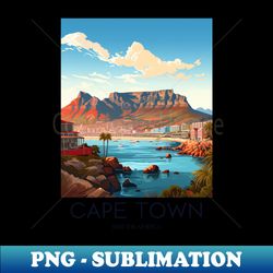 a pop art travel print of cape town - south africa - premium png sublimation file - perfect for personalization