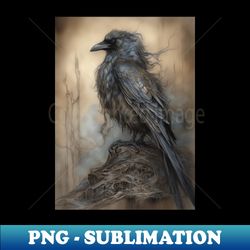Evil gothic crow - Premium Sublimation Digital Download - Enhance Your Apparel with Stunning Detail