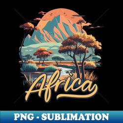 beautiful african landscape - png transparent digital download file for sublimation - bring your designs to life