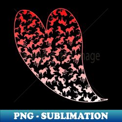 Horse Silhouettes Valentine - Instant Sublimation Digital Download - Perfect for Personalization