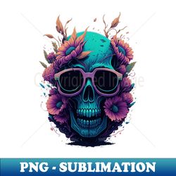 skull with flowers - Elegant Sublimation PNG Download - Bold & Eye-catching