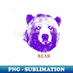 blue bear head - modern sublimation png file - unleash your creativity