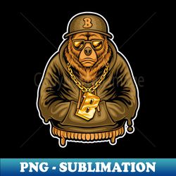 hip hop bear illustration mascot graffiti style - special edition sublimation png file - spice up your sublimation projects