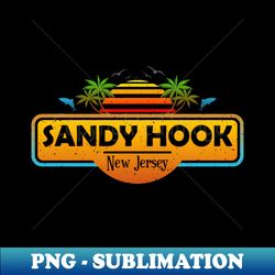 sandy hook beach new jersey palm trees sunset summer - png transparent sublimation file - perfect for sublimation mastery