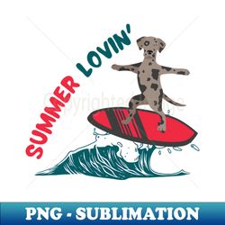 Summer Lovin with Catahoula Leopard Dog Surfing on Sea Wave - Modern Sublimation PNG File - Unleash Your Inner Rebellion