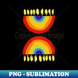 Rainbow Chanukiah Black Print - Vintage Sublimation PNG Download - Spice Up Your Sublimation Projects