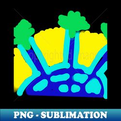 Abstract holiday way fun yellow green two blue - Aesthetic Sublimation Digital File - Revolutionize Your Designs