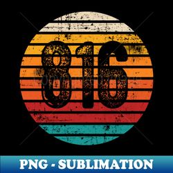 Distressed Vintage Sunset 816 Area Code - Professional Sublimation Digital Download - Instantly Transform Your Sublimation Projects