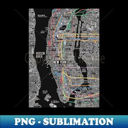 New york city subway street map - PNG Transparent Sublimation File - Perfect for Sublimation Art