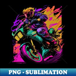 Synthwave Motorbike - PNG Sublimation Digital Download - Bold & Eye-catching