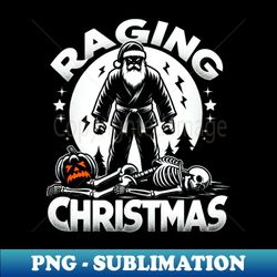 Raging Christmas Santa Claus Karate Fighter - Signature Sublimation PNG File - Enhance Your Apparel with Stunning Detail