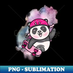 Cute Panda Skateboarding - Adorable Panda - Kawaii Panda - Artistic Sublimation Digital File - Capture Imagination with Every Detail