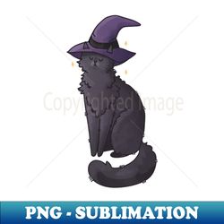 witch cat with hat - halloween cat design - cat lovers design - modern sublimation png file - bring your designs to life