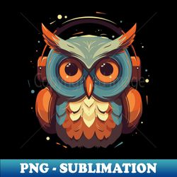 Colorful Owl with headphone Vintage - High-Quality PNG Sublimation Download - Instantly Transform Your Sublimation Projects