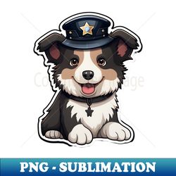 Police Officer Sheepdog Puppy - Premium Sublimation Digital Download - Capture Imagination with Every Detail