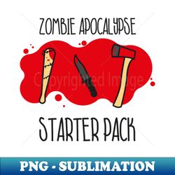 Zombie Apocalypse Starter Pack Baseball Bat Knife Axe Blood Splatter - Instant Sublimation Digital Download - Instantly Transform Your Sublimation Projects