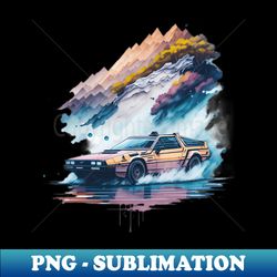 Summer Art DMC DeLorean - PNG Transparent Digital Download File for Sublimation - Instantly Transform Your Sublimation Projects