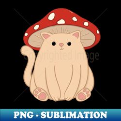 Kawaii Fly Agaric Mushroom Cat Cottagecore Design - Digital Sublimation Download File - Perfect for Sublimation Mastery