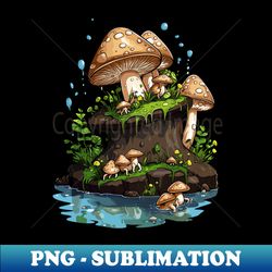 Fungal Fantasy - Mosscore Mushroom - Sublimation-Ready PNG File - Revolutionize Your Designs