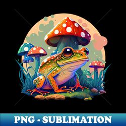 Cottagecore aesthetic frog on Mushroom - Professional Sublimation Digital Download - Unleash Your Creativity