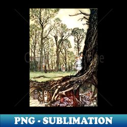 The Fairies would hide until dusk - Peter Pan at Kensington Gardens - Arthur Rackham - Exclusive PNG Sublimation Download - Unlock Vibrant Sublimation Designs