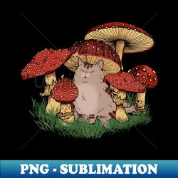 cottagecore cat aesthetic mushroom hat cat - modern sublimation png file - perfect for creative projects