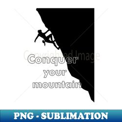 Black and White Mountaineer Climbing the Mountain - High-Quality PNG Sublimation Download - Perfect for Sublimation Mastery