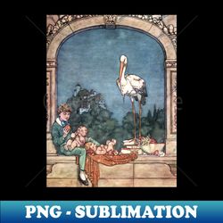 The Storks by William Heath Robinson - PNG Transparent Digital Download File for Sublimation - Perfect for Personalization