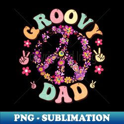 Groovy Dad Peace Sign Love Matching Family Bday - Trendy Sublimation Digital Download - Transform Your Sublimation Creations
