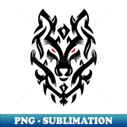 Wolf Tribal Ornament lovely blend drawing cute cool colorful - PNG Transparent Digital Download File for Sublimation - Bring Your Designs to Life