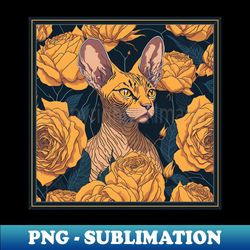 ats Canadian sphynx donskoy sphinx Illustration drawing vector style yellow version 5 - High-Quality PNG Sublimation Download - Perfect for Sublimation Mastery
