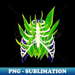 Snake plant and human rib cage sketch - Digital Sublimation Download File - Enhance Your Apparel with Stunning Detail